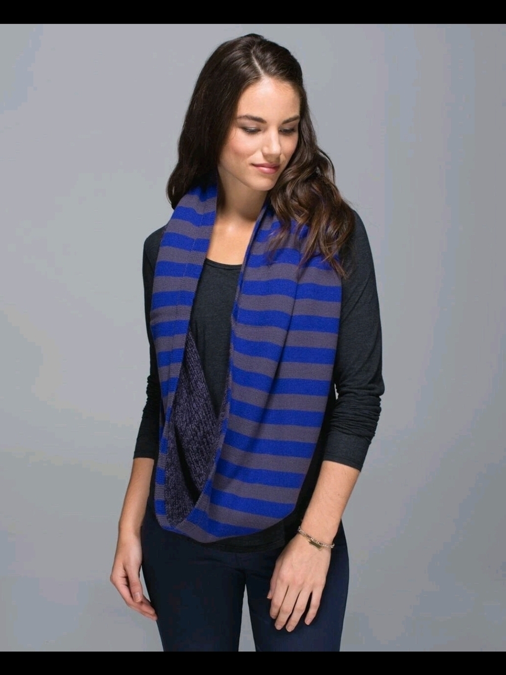 Lululemon Blissed Out Circle Infinity Scarf Black Grape Nightfall Wool